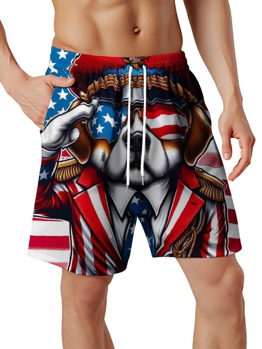 Patriotic Dog American Flag Sw - огляд і ціна Swim Trunk Quick Dry