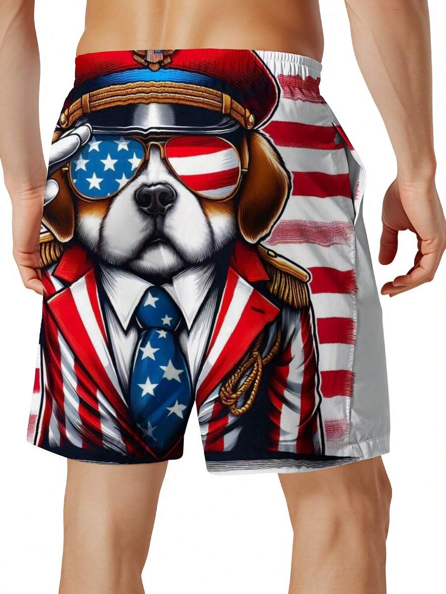 Patriotic Dog American Flag Sw - огляд і ціна Swim Trunk Quick Dry
