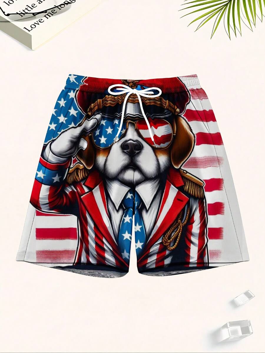 Patriotic Dog American Flag Sw - огляд і ціна Swim Trunk Quick Dry