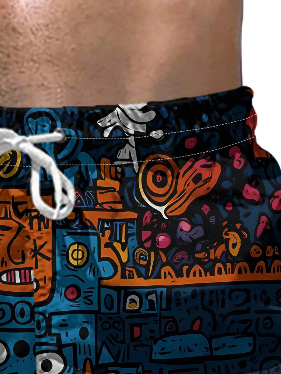 Mens Beach Shorts 3D Digital P - огляд і ціна Swim Trunk Quick Dry
