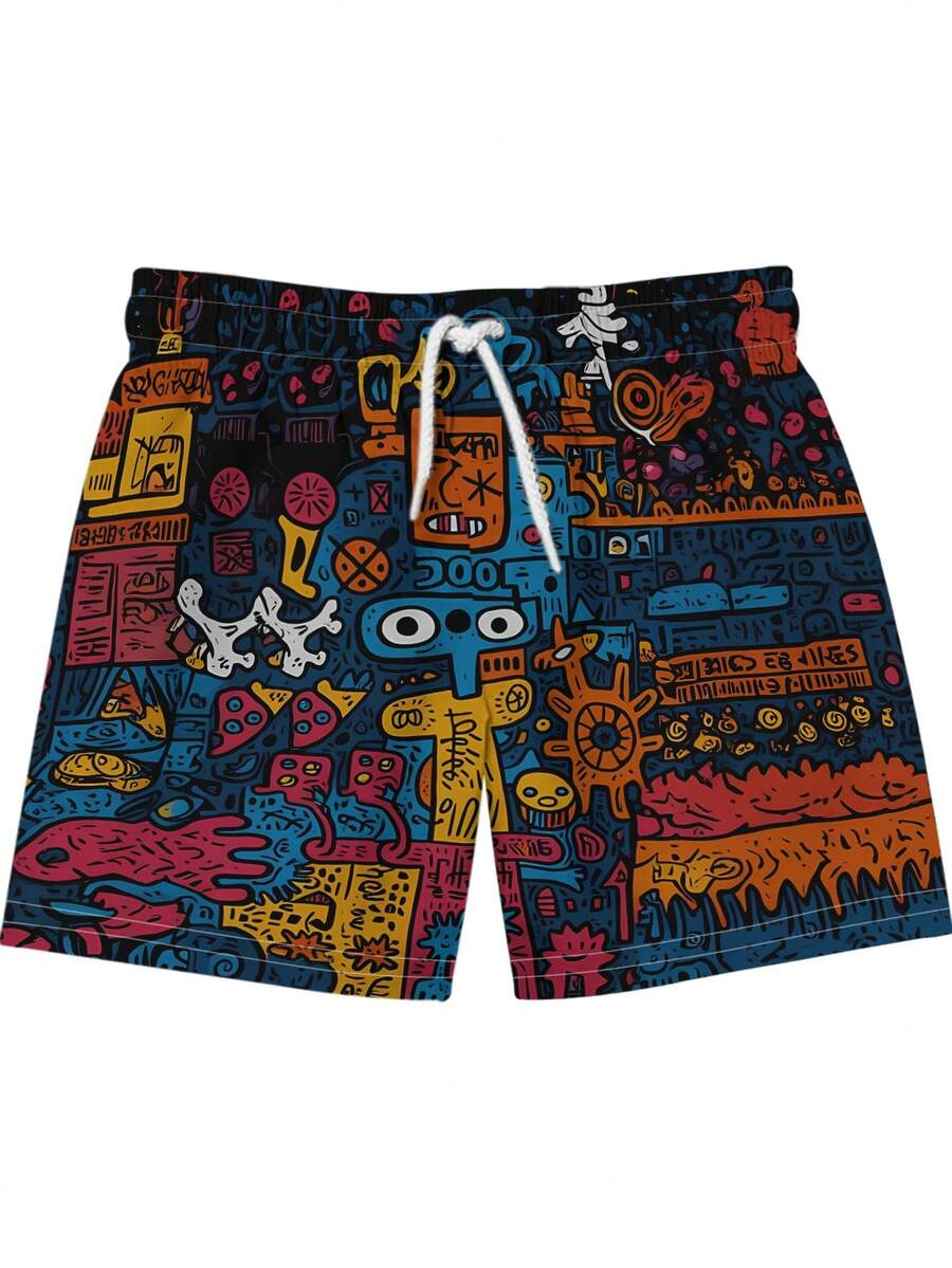 Mens Beach Shorts 3D Digital P - огляд і ціна Swim Trunk Quick Dry