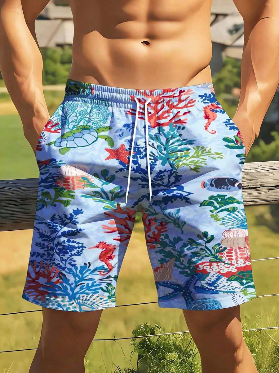 Mens Ocean Life Print Swim Tru - огляд і ціна Swim Trunk Quick Dry