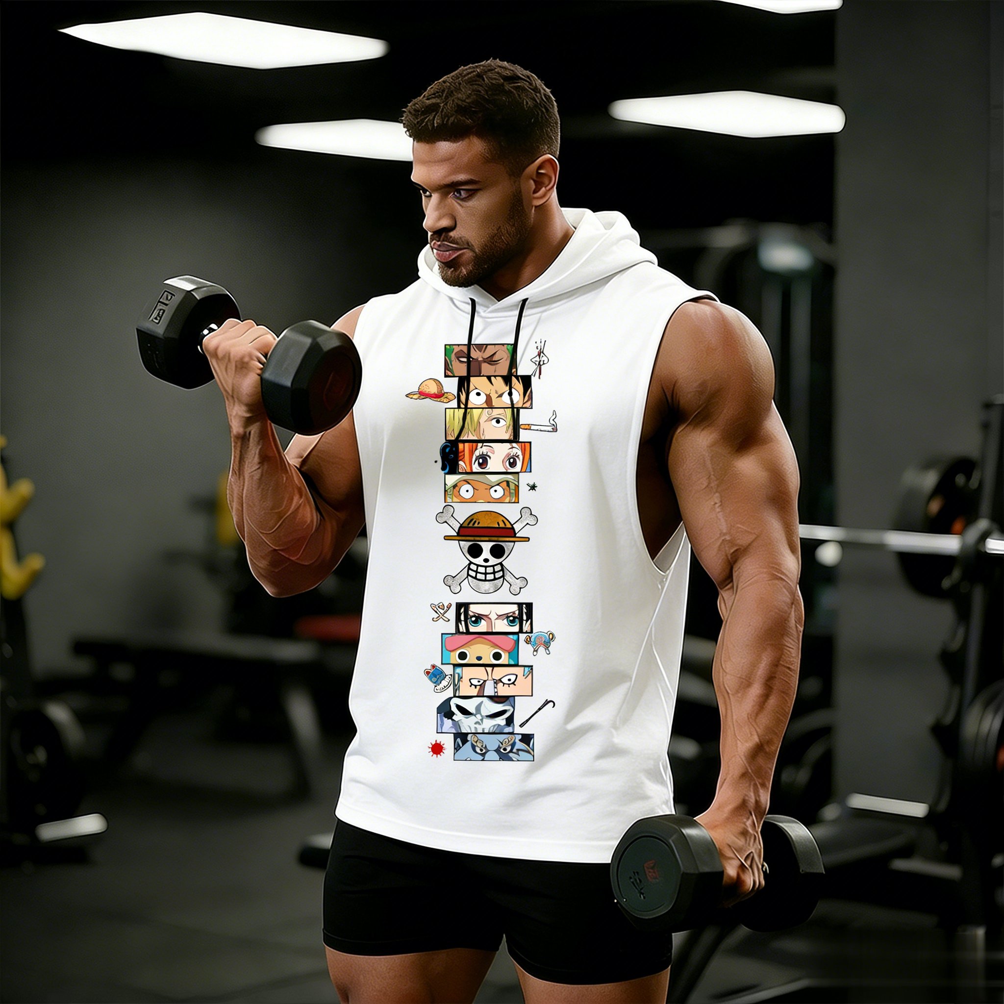 One Piece Anime Hoodie Sleevel - огляд і ціна Tank Top Muscle