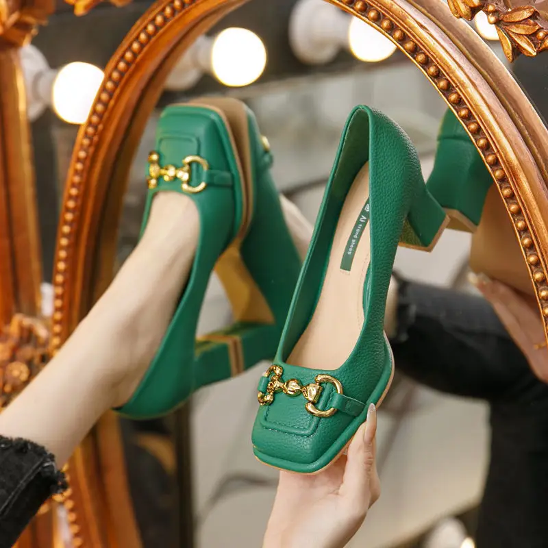 2026 New Retro Square Head Hig - огляд і ціна Casual Sandal Leather