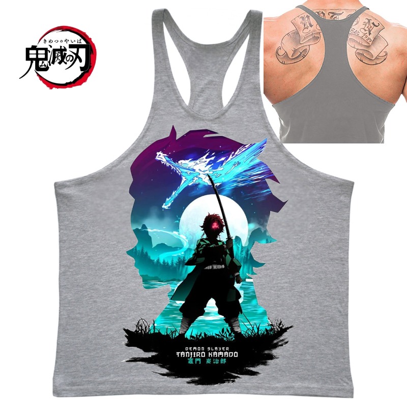 (Demon Slayer) GYM Mens Tank T - огляд і ціна Tank Top Muscle