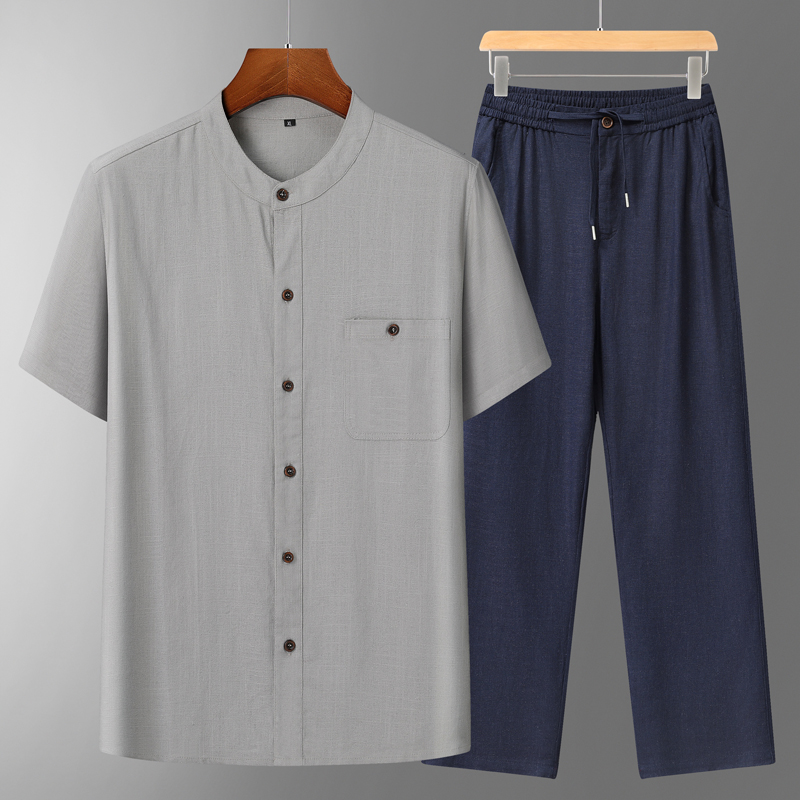 Men's Cotton Linen Tang Suit S - огляд і ціна Short Linen Drawstring