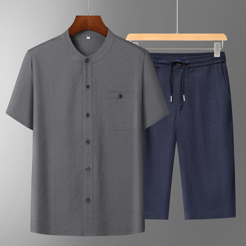 Men's Cotton Linen Tang Suit S - огляд і ціна Short Linen Drawstring
