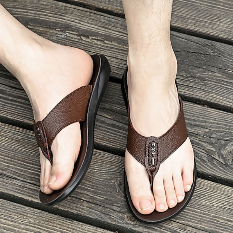 Hot Sale Men's Flip Flops High - огляд і ціна Flip Flop Leather Men